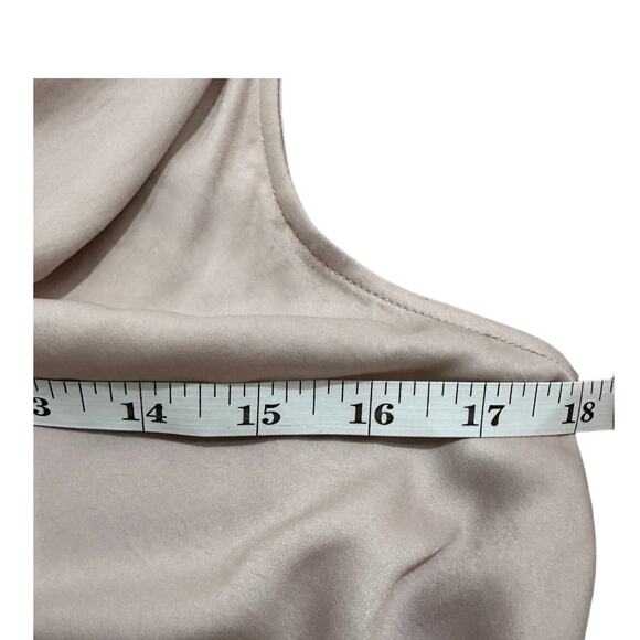 Helmut Lang Draped Cowl Neck Sleeveless Satin Tunic Top Taupe Elegant Fluid, S - Picture 4 of 8